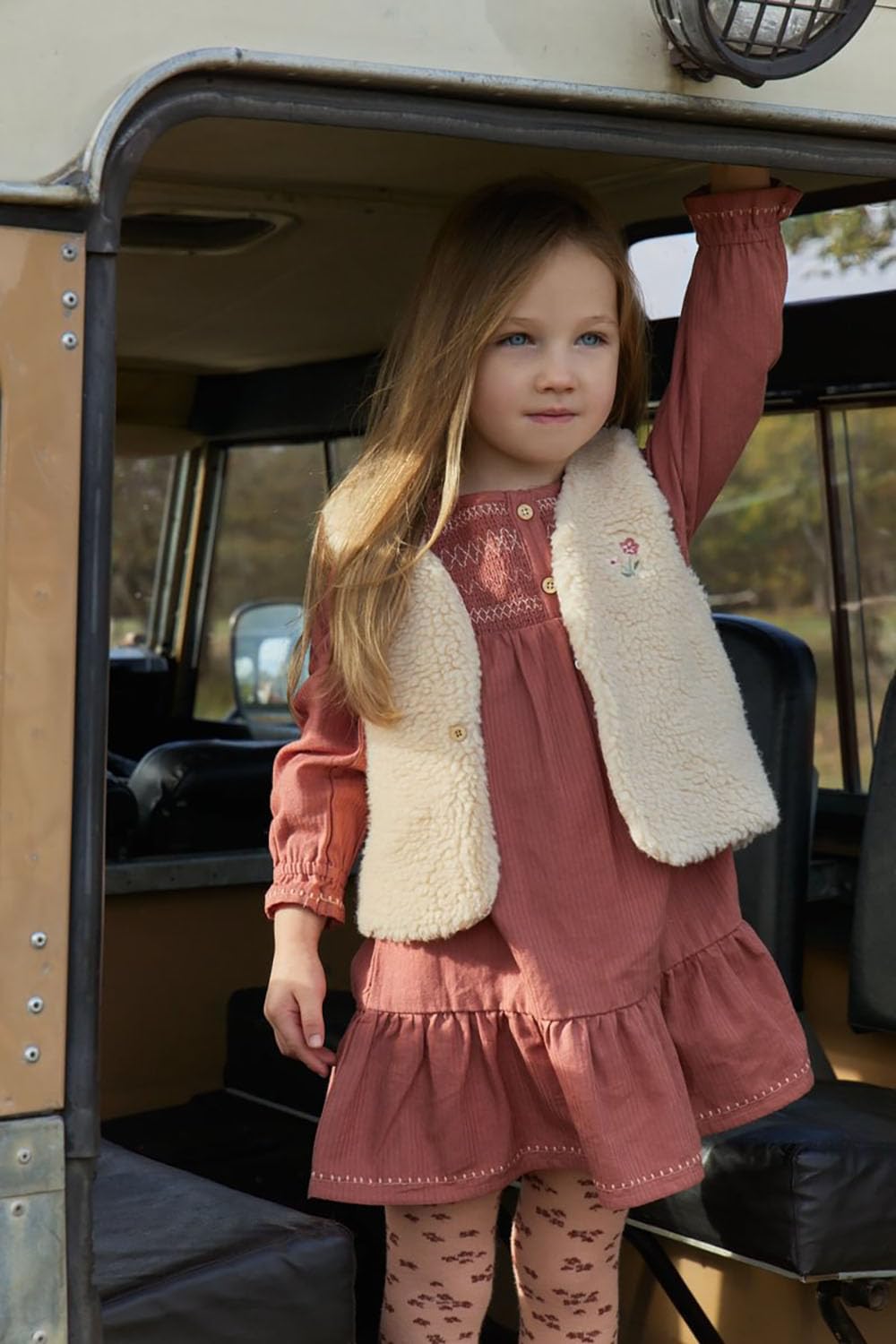 Weste Teddyfell Vanilla - Safari Friends beige (Gr. 74)