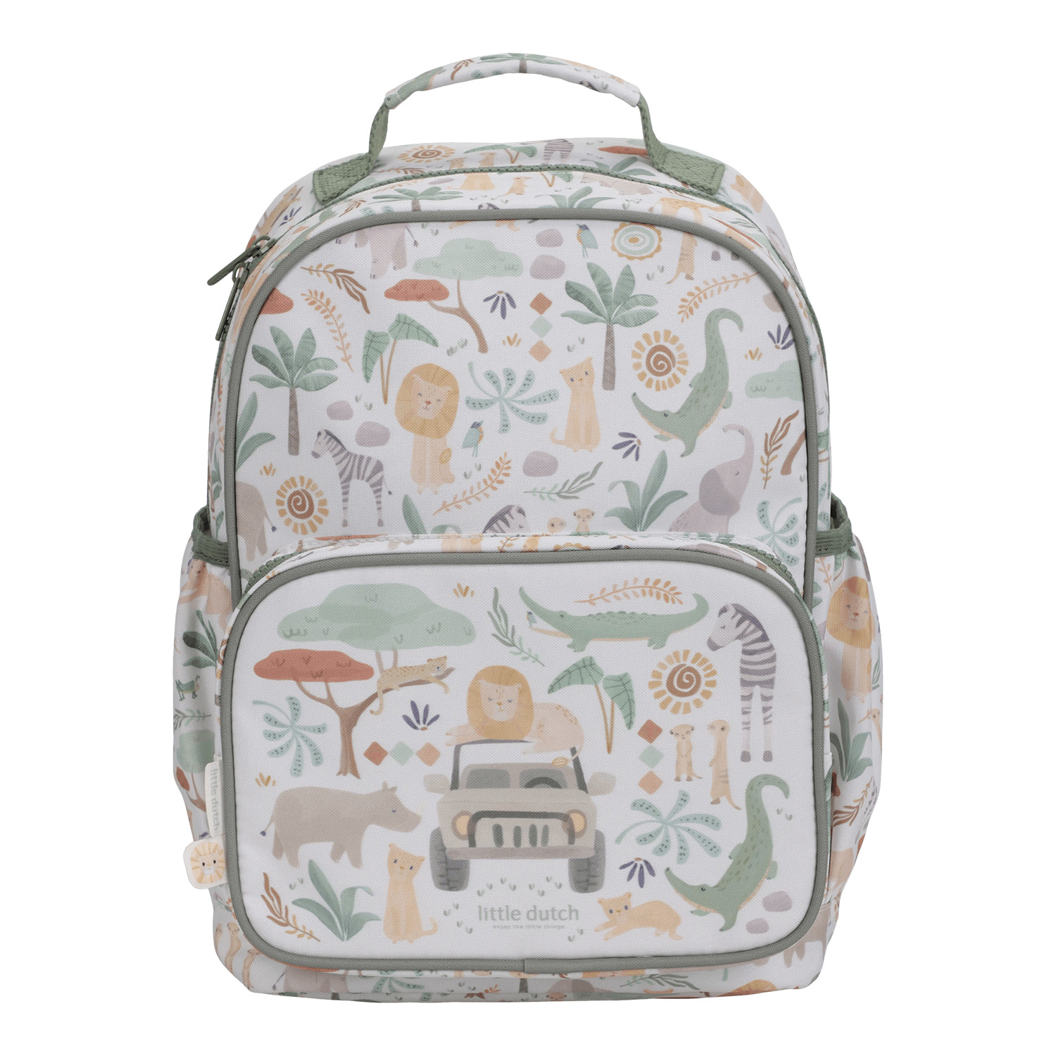 Kinderrucksack Tiere groß - Safari Friends weiß / grün