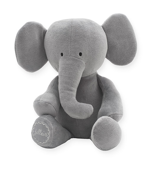 Stofftier Kuscheltier Elefant Samt grau