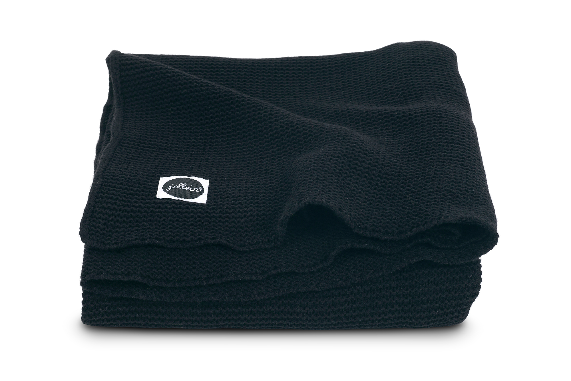 Kinderdecke Strickdecke Basic knit schwarz (100x150 cm)