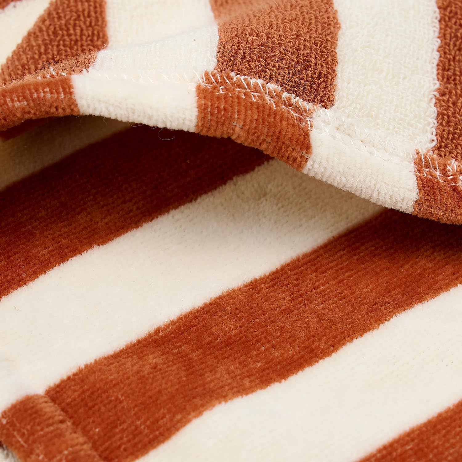 Badeponcho / Strandponcho - Ocean World Brown Stripe braun / weiß