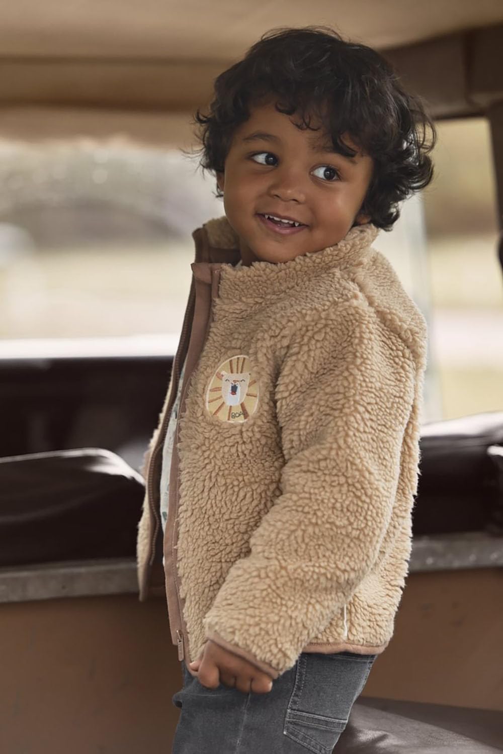 Teddyjacke Warm Taupe - Safari Friends beige (Gr. 86)