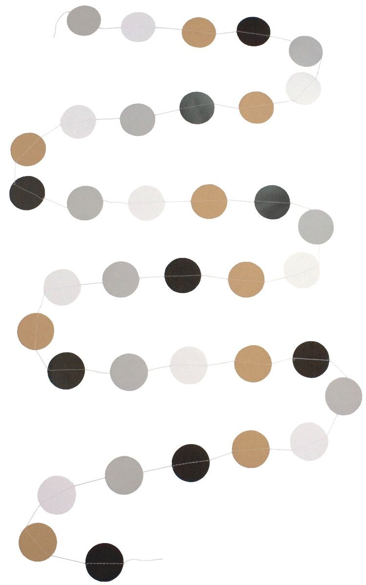 Girlande Papier natur schwarz weiß grau