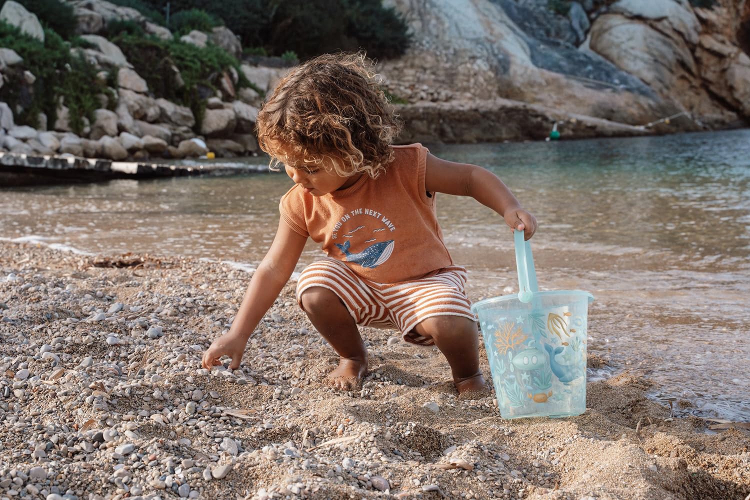 Bekleidungsset aus Tank Top und Shorts - Ocean World braun (Gr. 62/68)