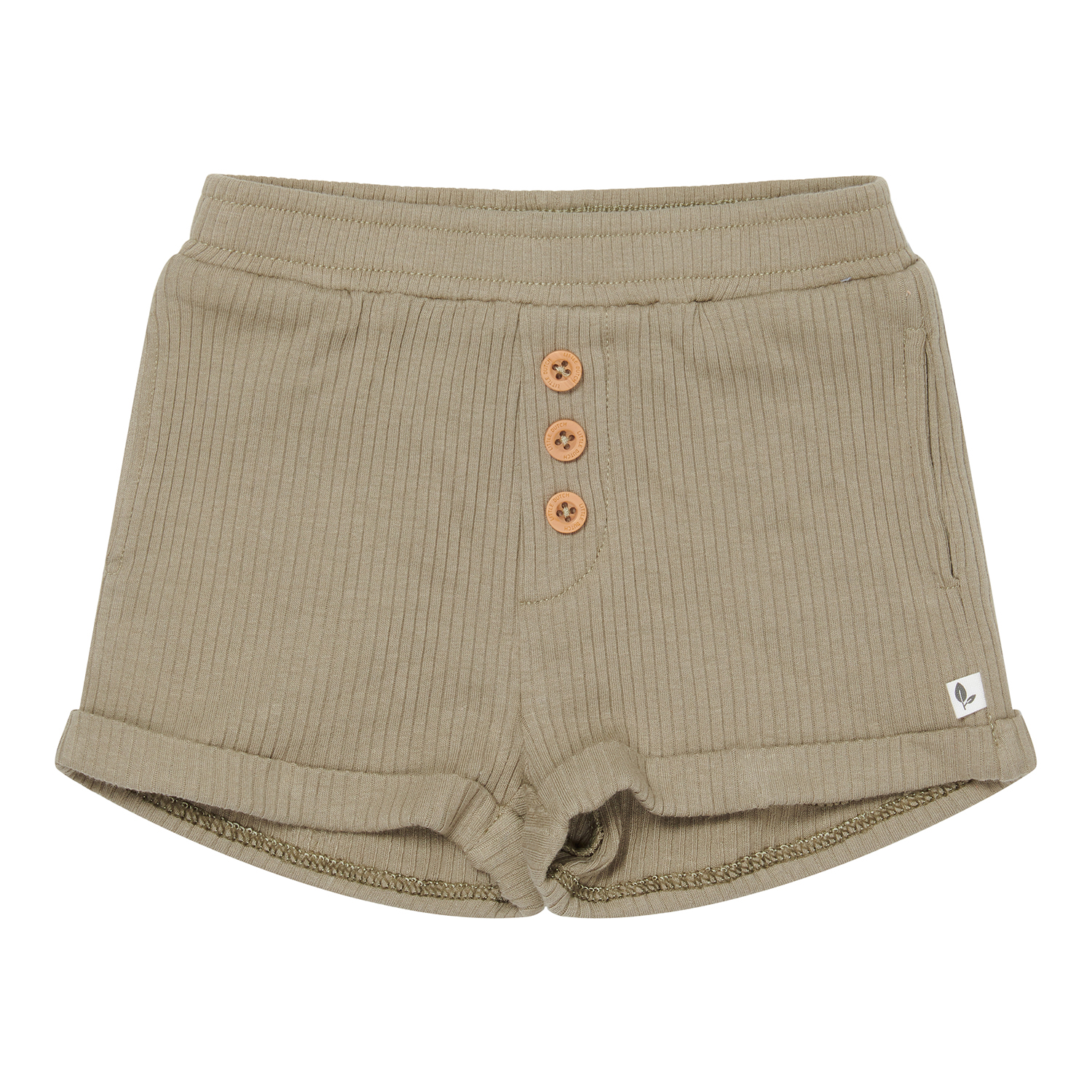 Kurze Hose / Shorts mit Tasche Rippe olive (Gr. 50/56)