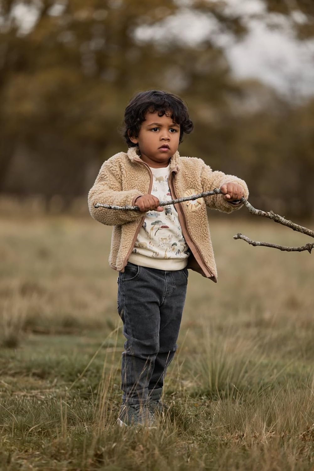 Teddyjacke Warm Taupe - Safari Friends beige (Gr. 86)