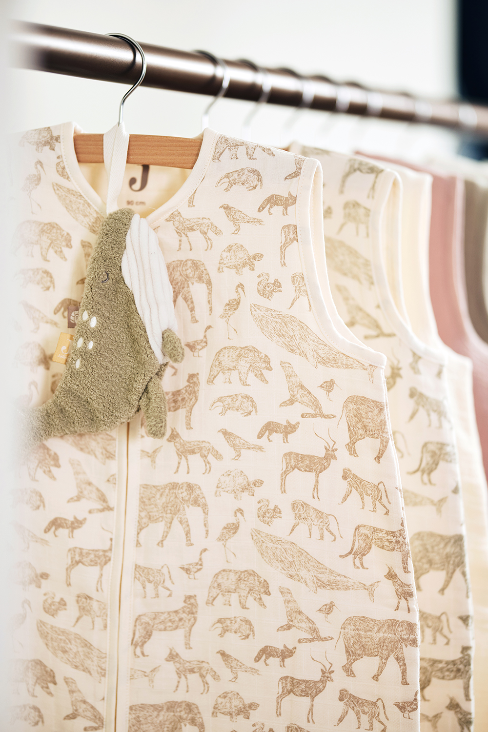 Sommerschlafsack Baumwolle Animals nougat (Gr. 90 cm)