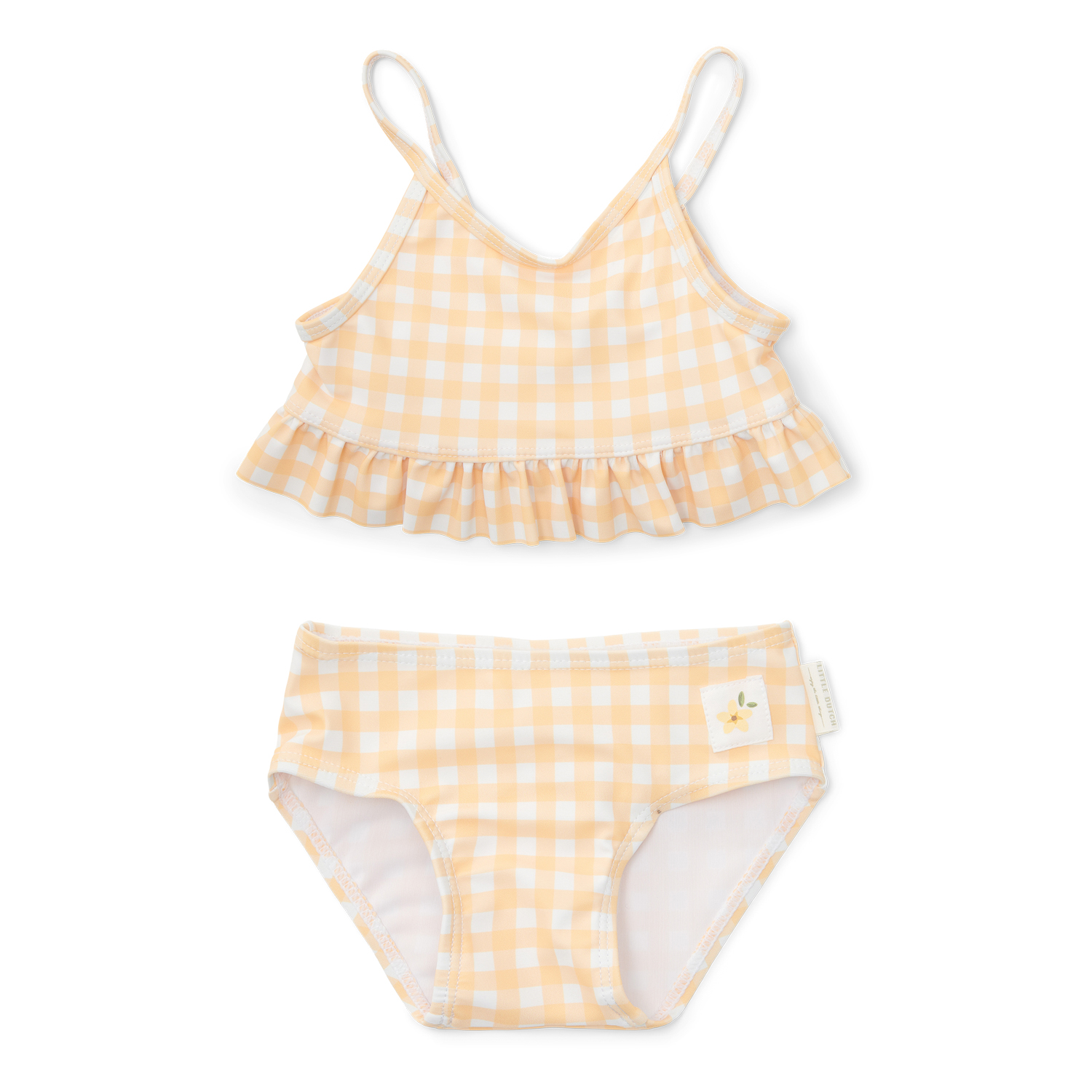 Bikini mit Volants / Rüschen Sunshine Checks gelb (Gr. 62/68)