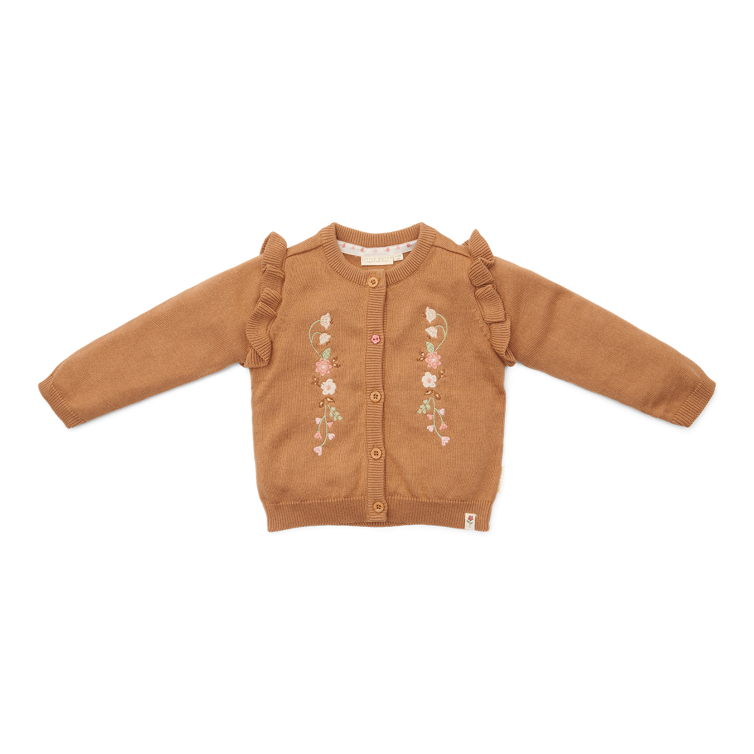 Strickjacke mit Rüschen - Little Farm braun (Gr. 74) Strickjacke mit Rüschen - Little Farm braun (Gr. 74)