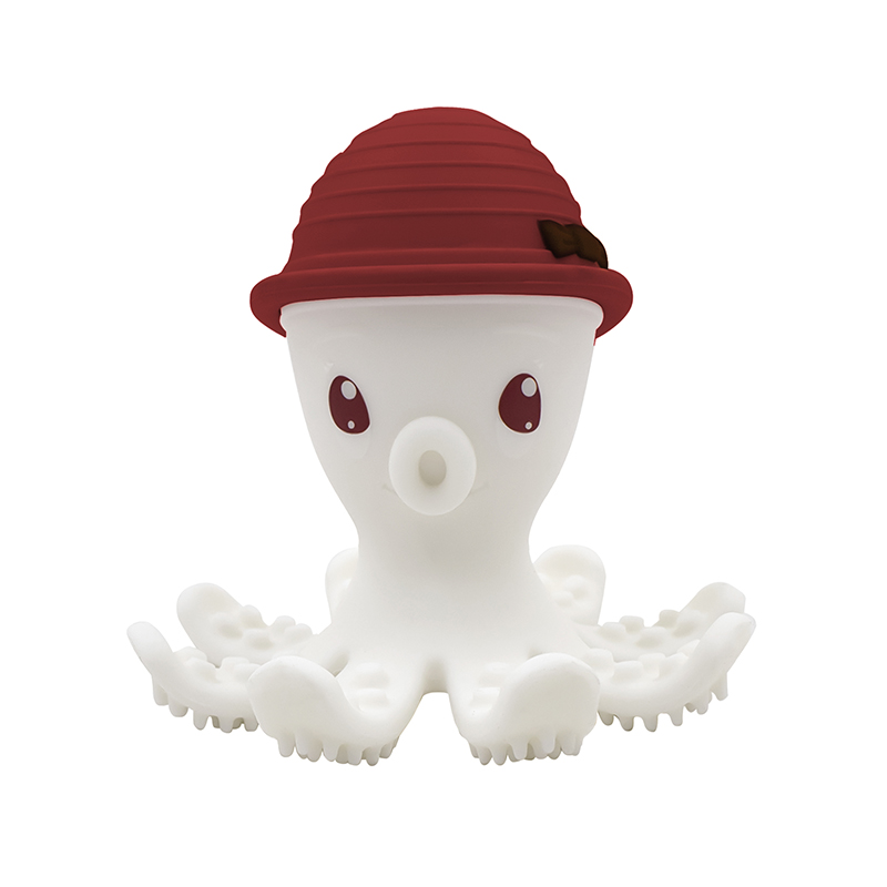 Beißring Silikon Oktopus kaminrot