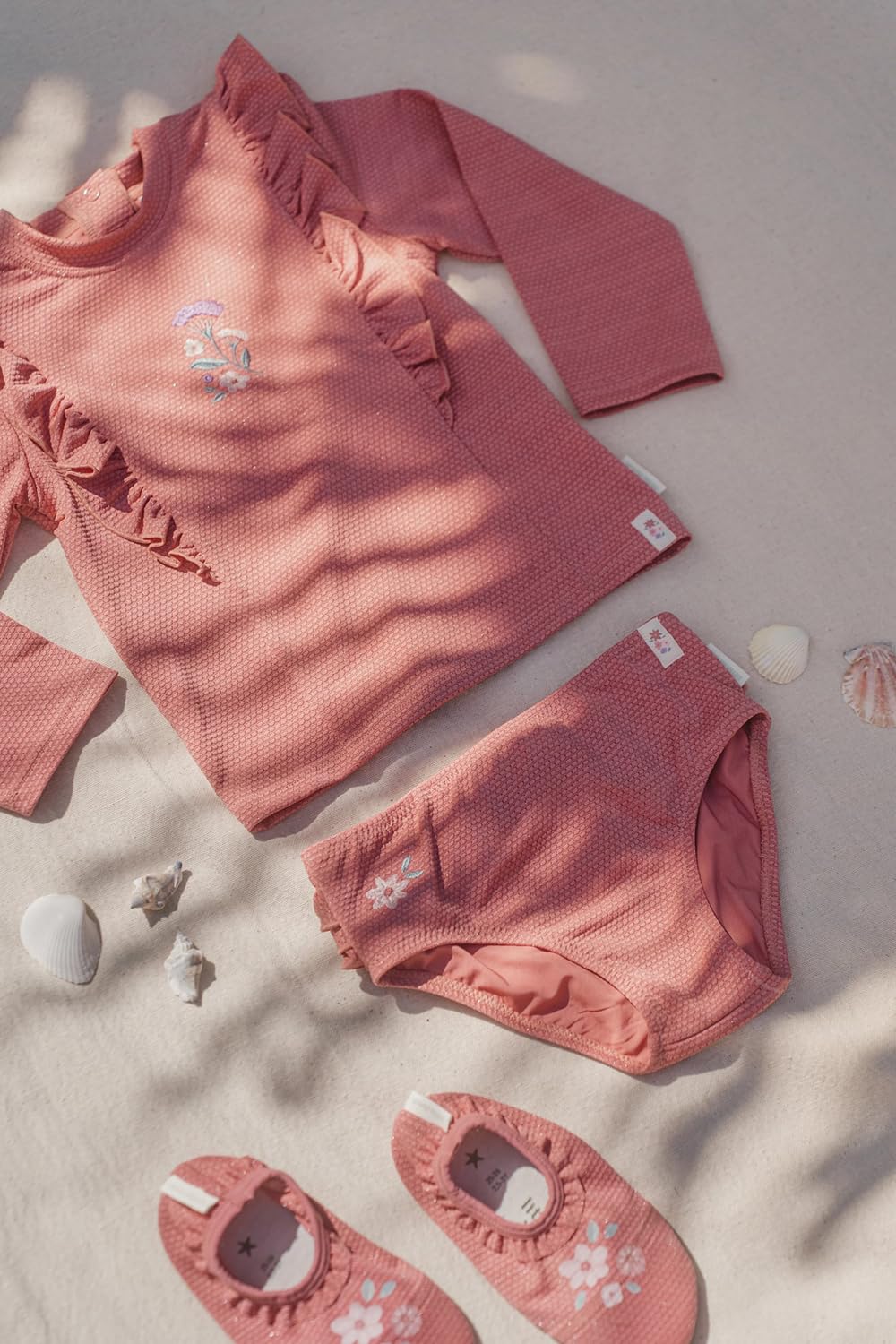 Badehose mit Rüschen und Glitzer - Dreamy Pink Sparkle rosa (Gr. 62/68)