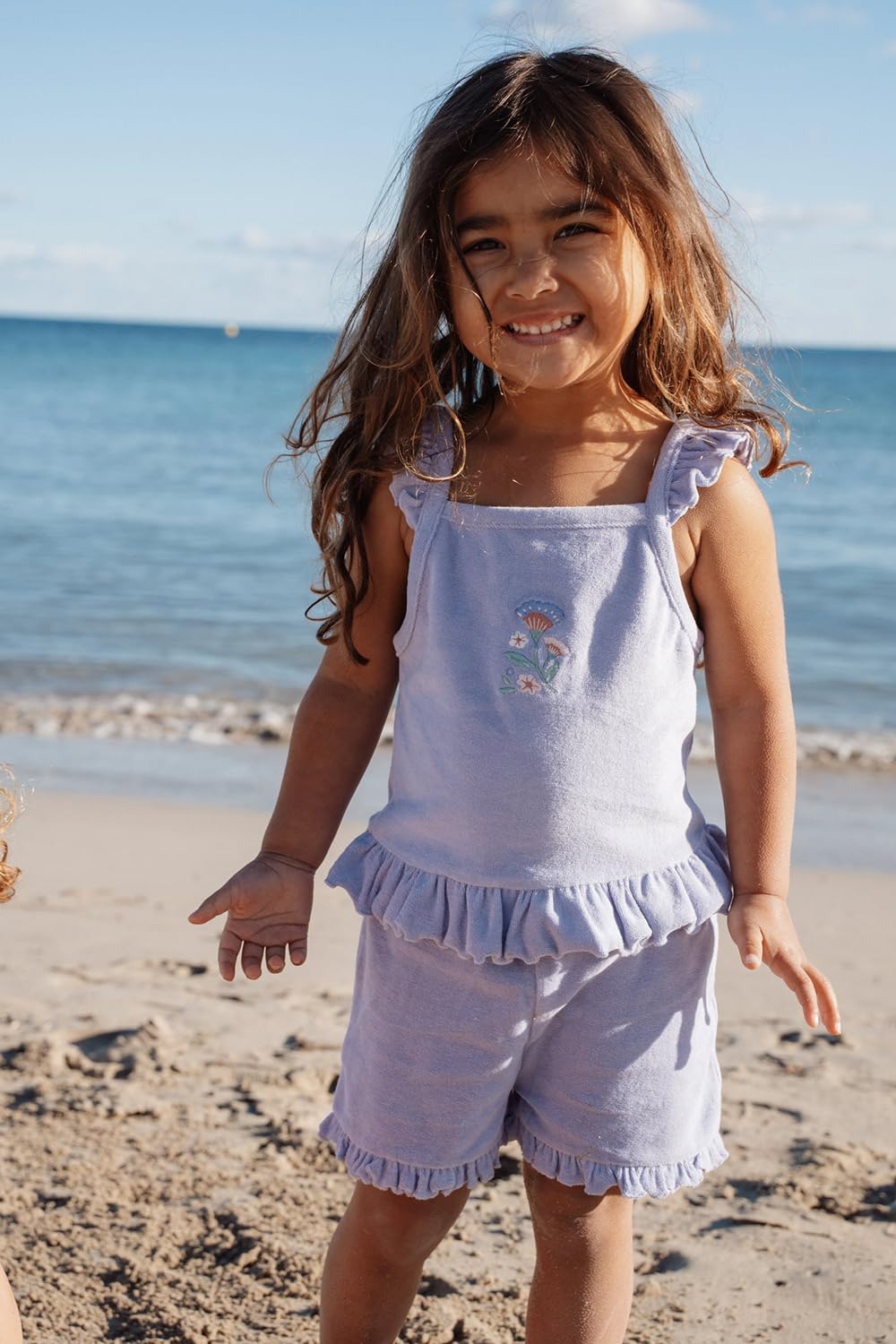 Bekleidungsset aus Top und Shorts Frottee - Dreamy Purple lila (Gr. 62/68)