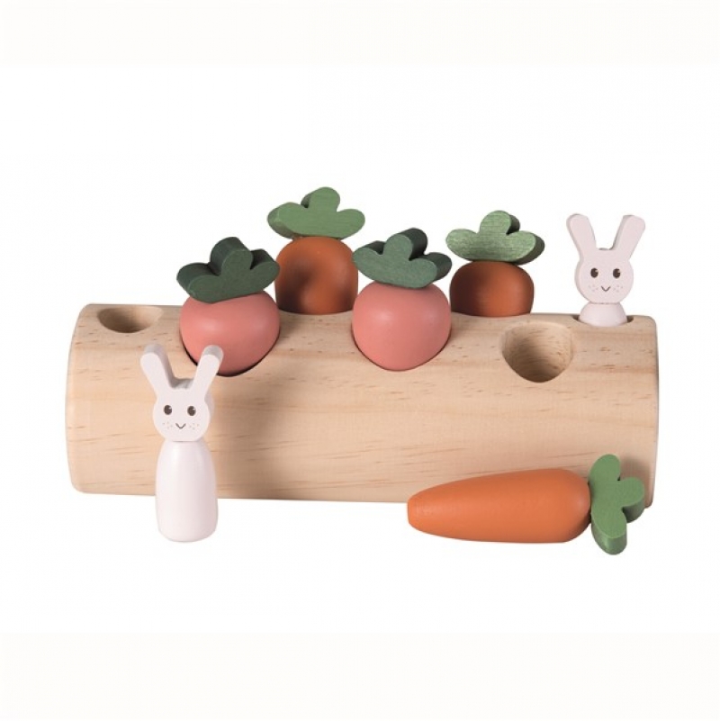 Holz Spiel Hase und Gemüsegarten