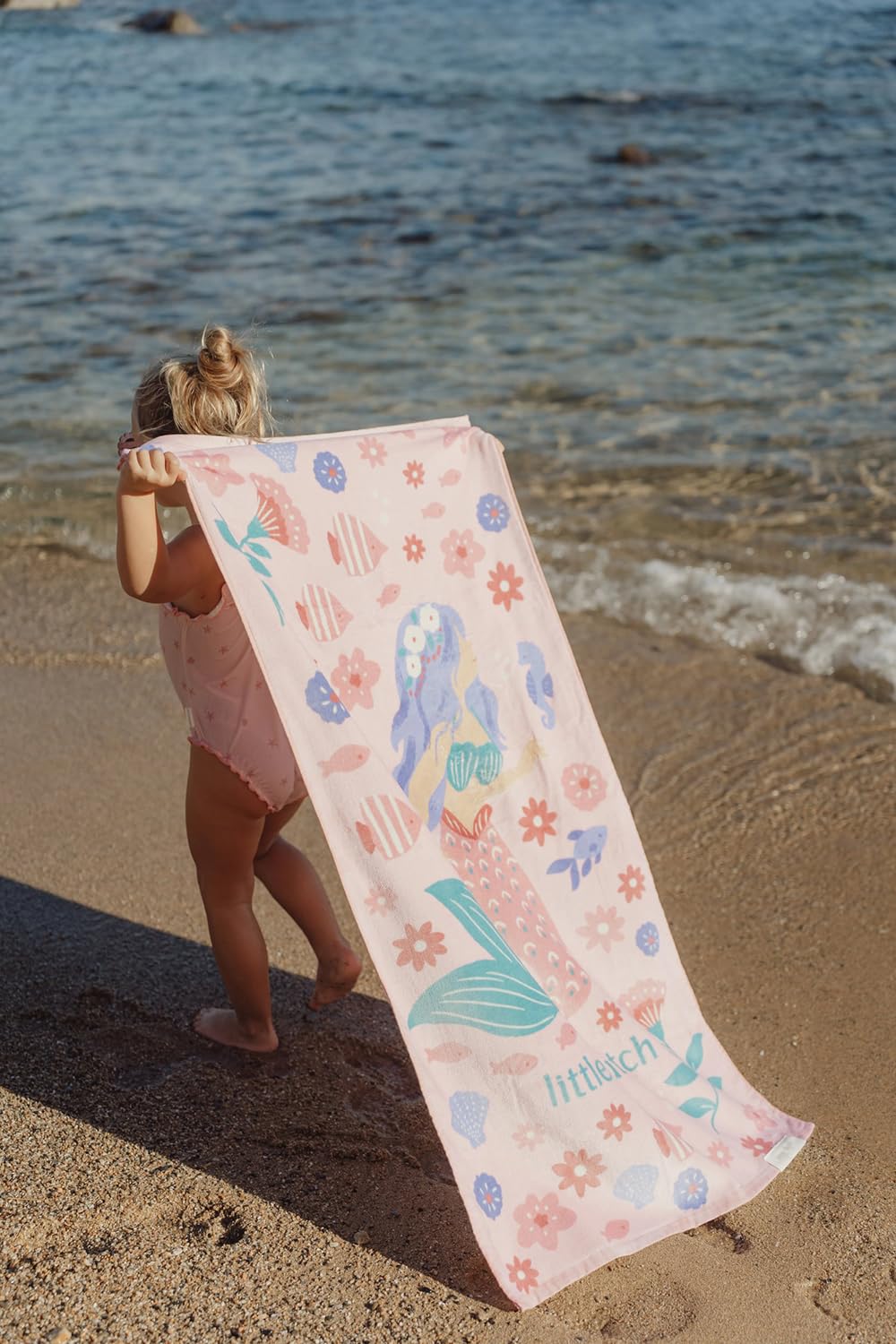 Handtuch / Strandhandtuch - Dreamy Mermaid rosa (60x120 cm)