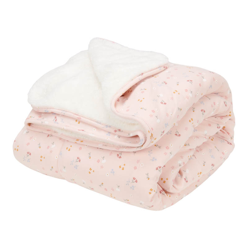 Babydecke mit Nickistoff Little pink Flowers (70x100 cm)