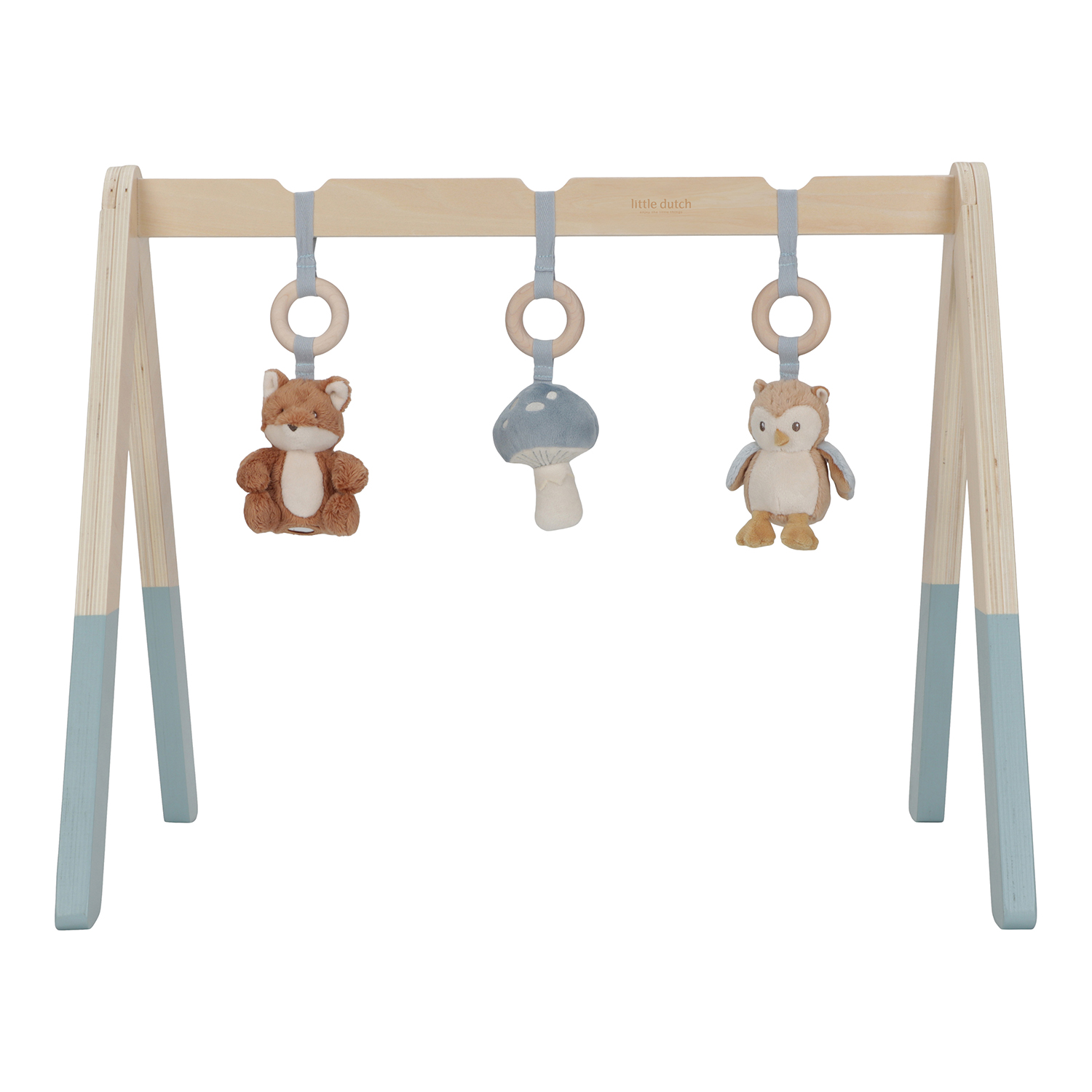 Holz Baby-Gym Spieltrapez mit Stoff Anhänger - Forest Friends Holz Baby-Gym Spieltrapez mit Stoff Anhänger - Forest Friends