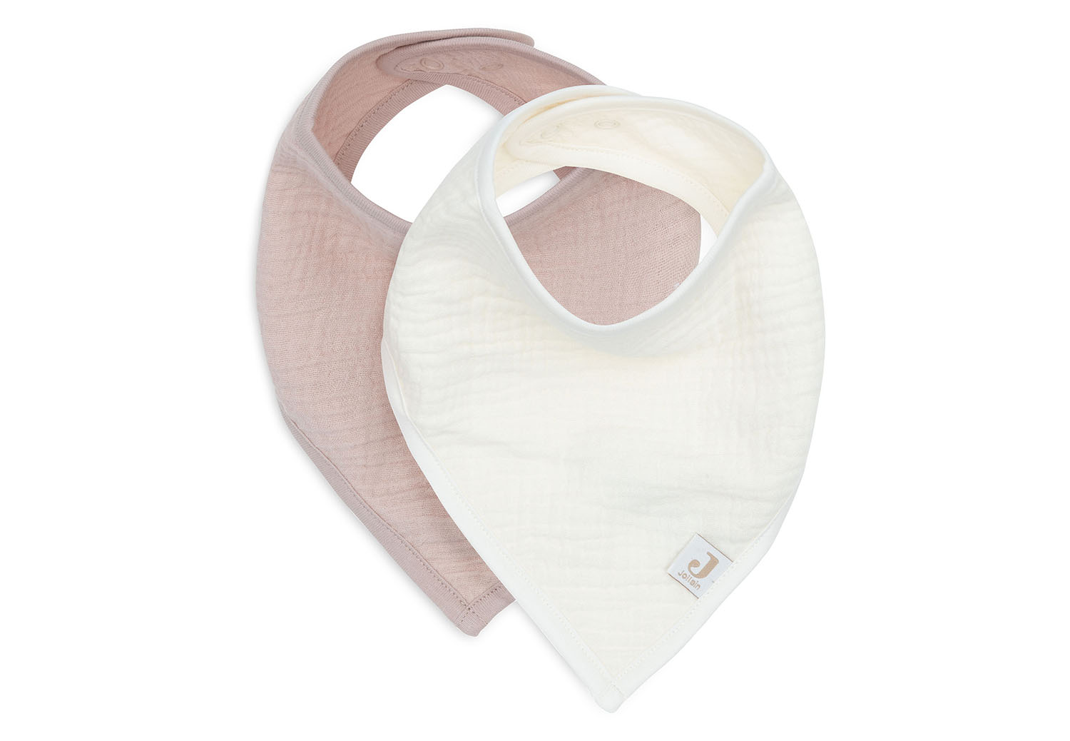 Bandana Lätzchen Halstuch 2er Set - Musselin Wild Rose / Oatmeal