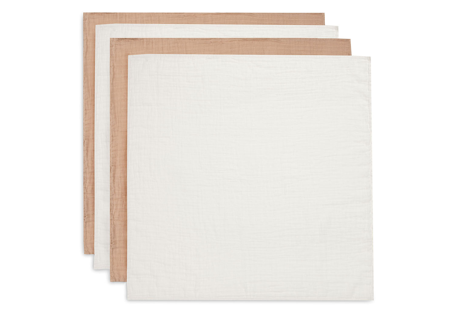 Mulltücher 4er Set - Musselin biscuit / ivory (70x70 cm)