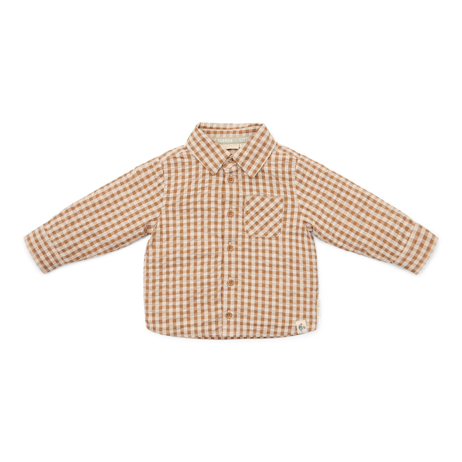 Überhemd kariert - Little Farm braun / weiß (Gr. 74) Überhemd kariert - Little Farm braun / weiß (Gr. 74)