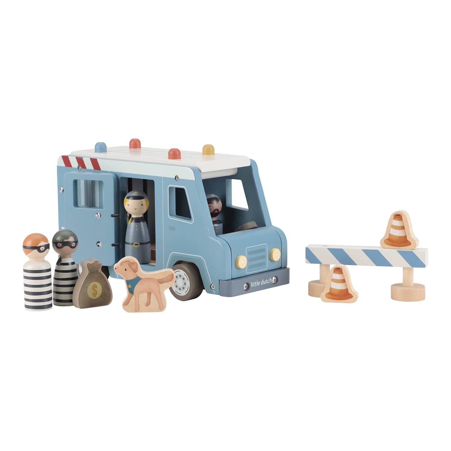 Holz Auto Polizeibus - Essentials blau