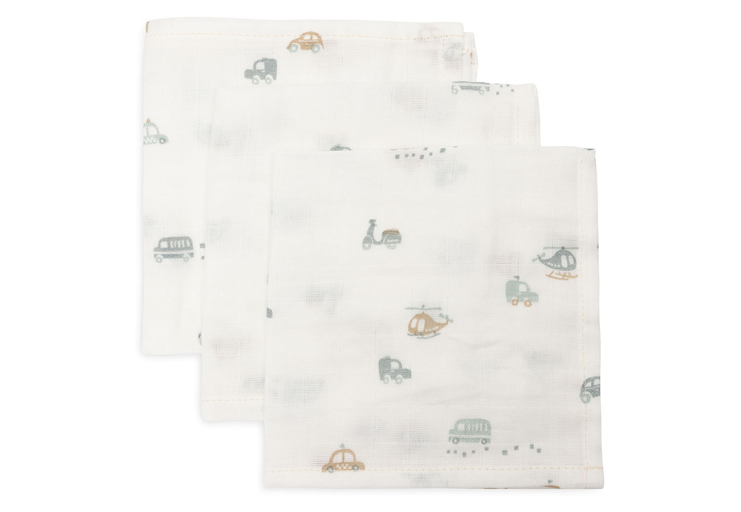 Spucktücher Mundtücher Musselin 3er Set - On the Go (31x31cm)