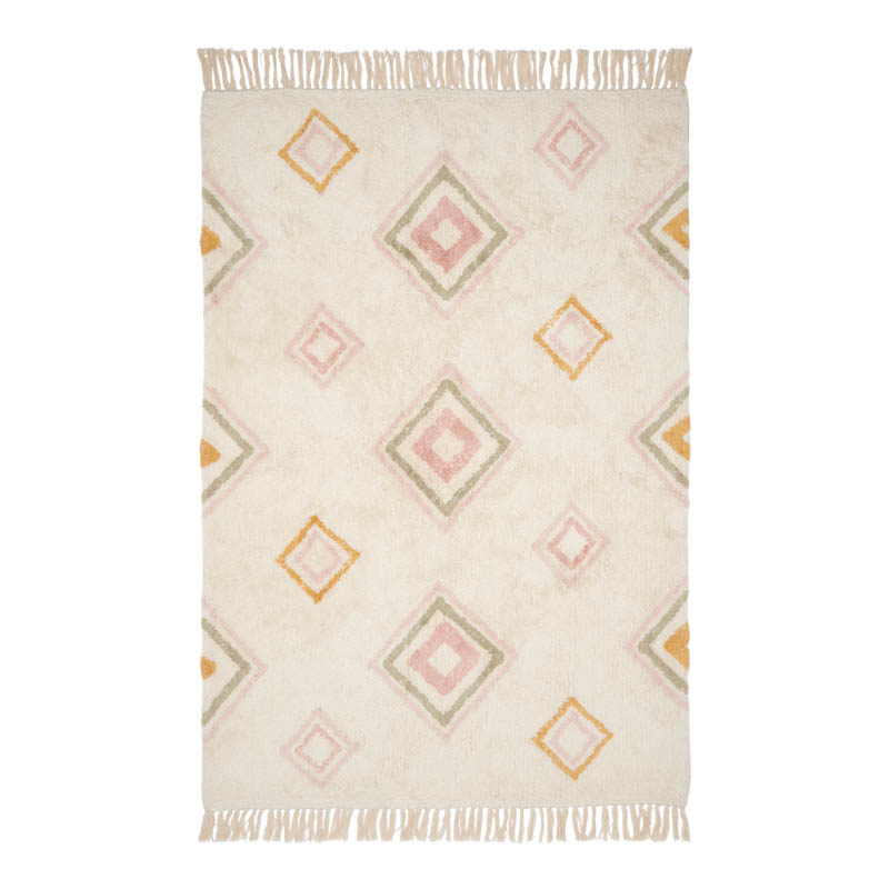 Teppich Aztekenmuster beige / rosa (170x120 cm)