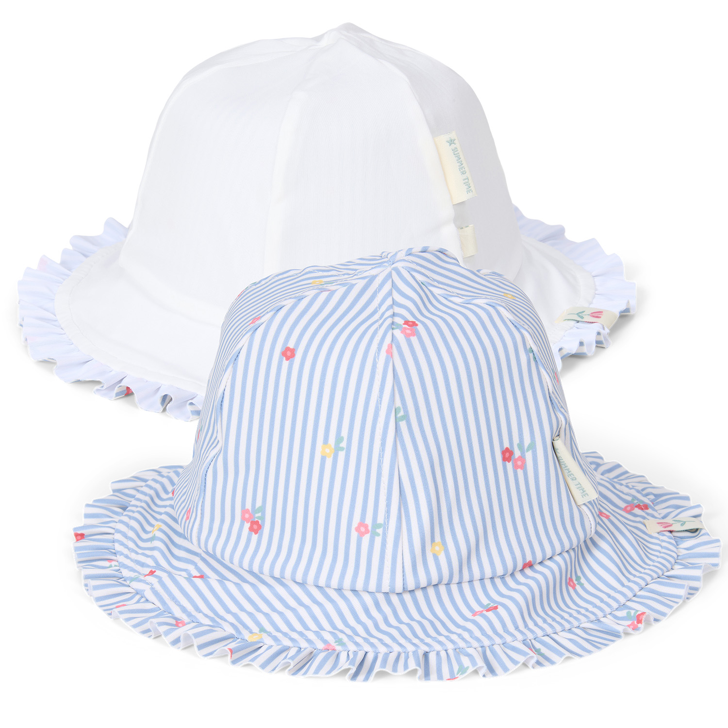 Sonnenhut wendbar - Sunny Flowers blau (Gr. 1 / 0-12 Monate)