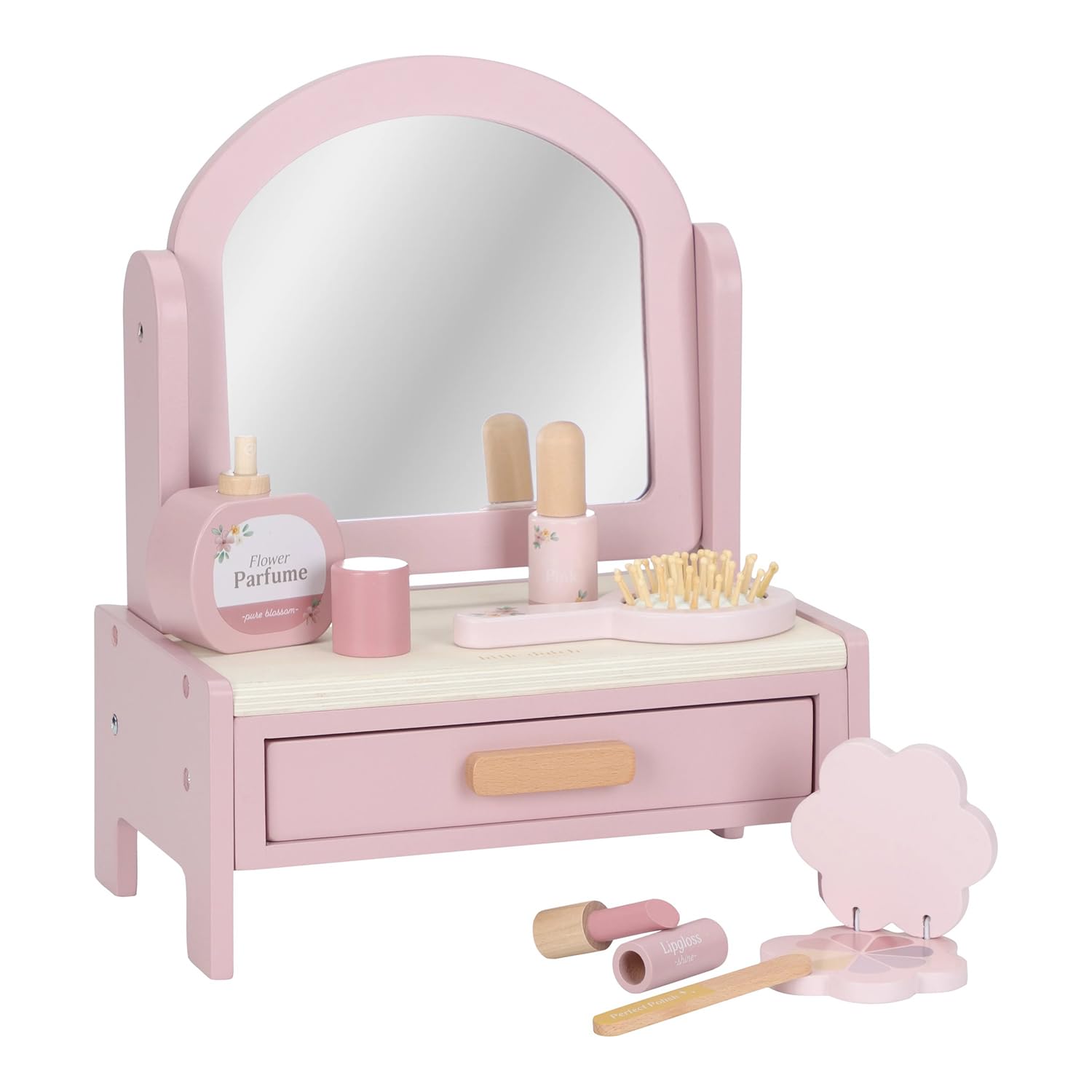 Holz Spielset Schminktisch - Essentials rosa
