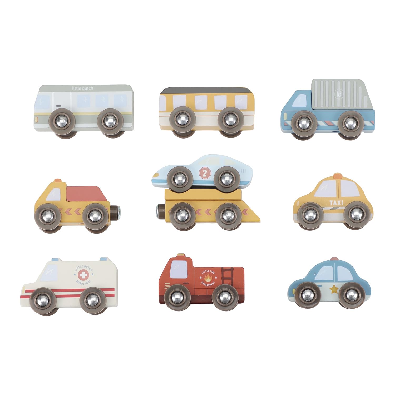 Holz Autos Fahrzeuge Set 10-teilig - Essentials