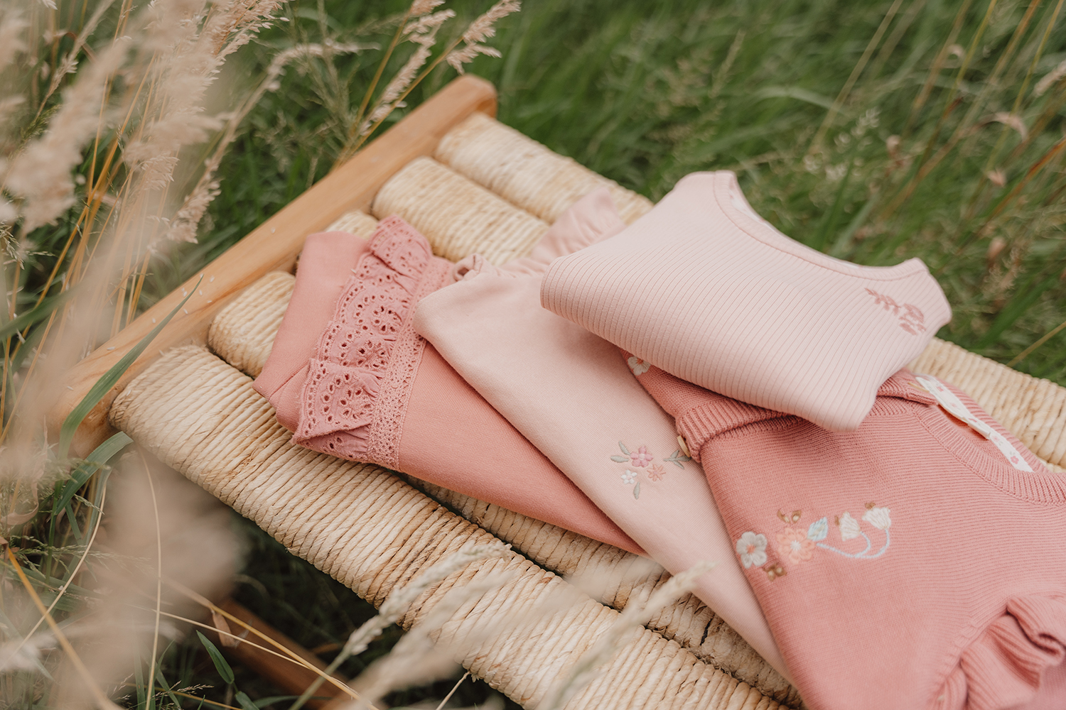 Long Sleeve Shirt / Langarmshirt Rippe - Little Farm soft rose (Gr. 98)