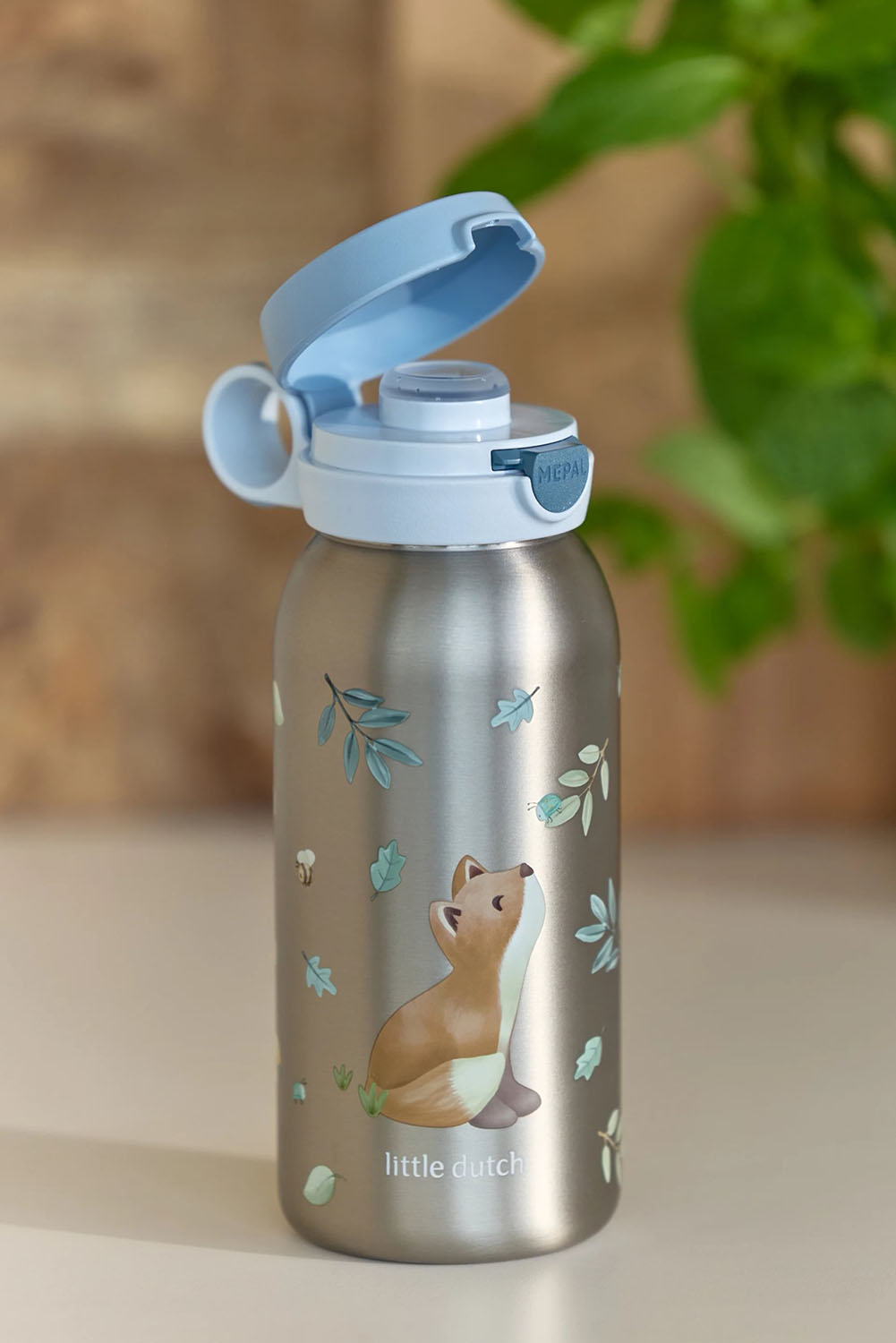 Trinkflasche Edelstahl mit Klappdeckel Campus - Forest Friends 600 ml