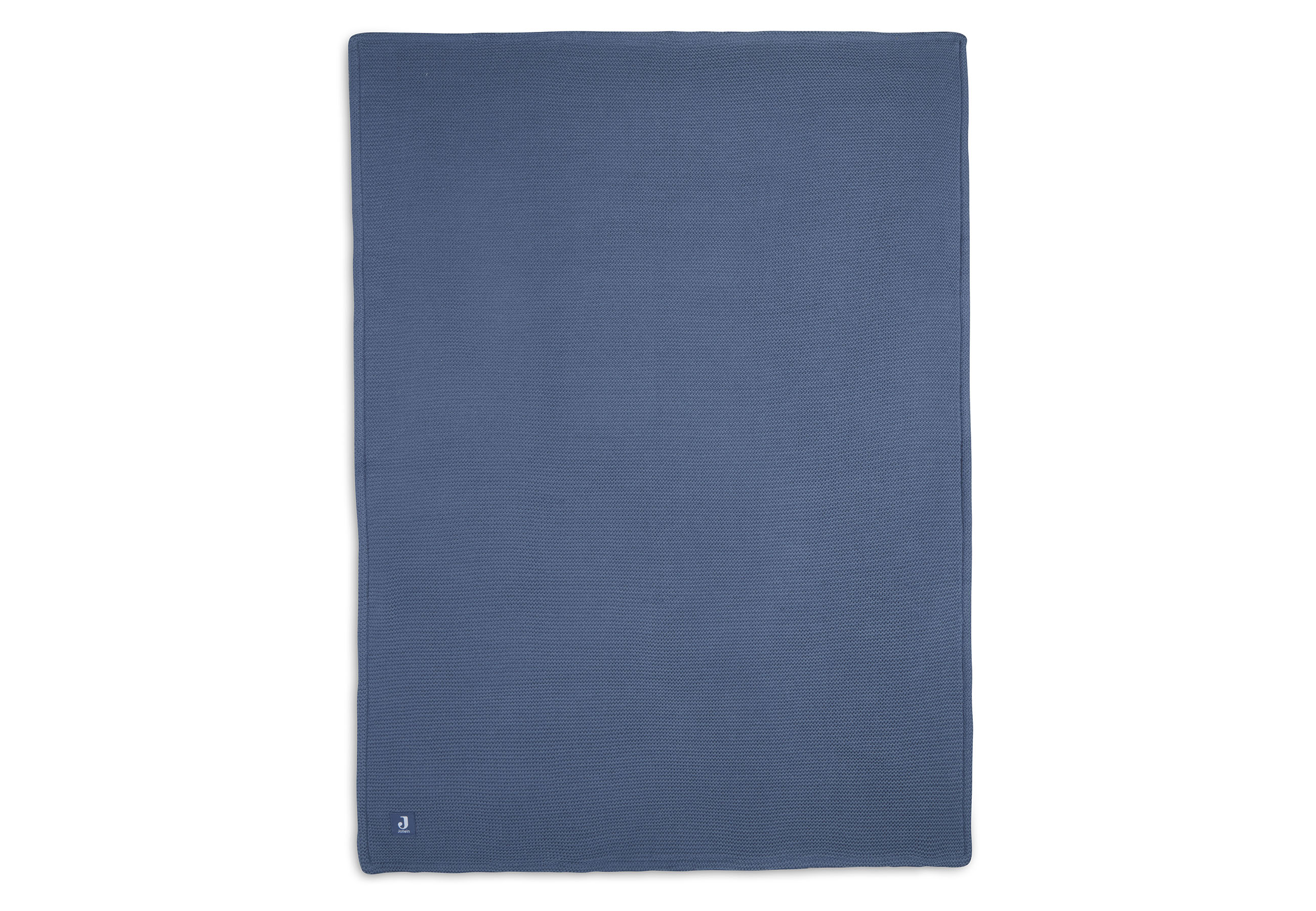 Babydecke Strickdecke mit Teddyfell Basic Knit jeans blau (75x100 cm)