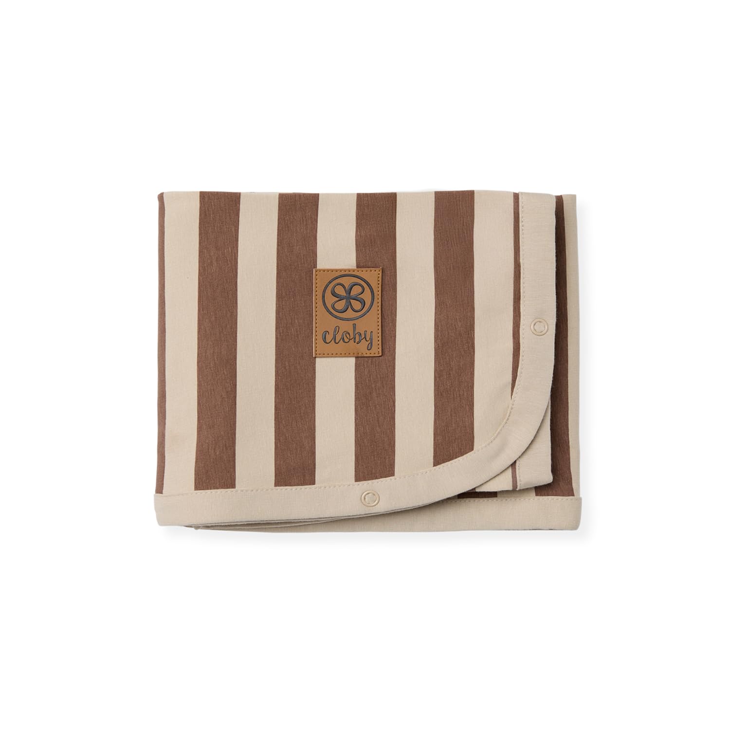 Decke mit UV-Schutz (UPF 50+) - Peanut Brown Stripe - braun / beige (95x73 cm)