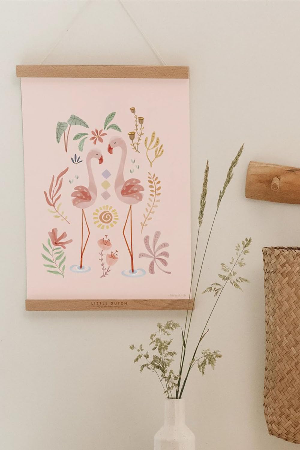 Poster A3 2-seitig Flamingo Blooming Safari - Safari Friends rosa