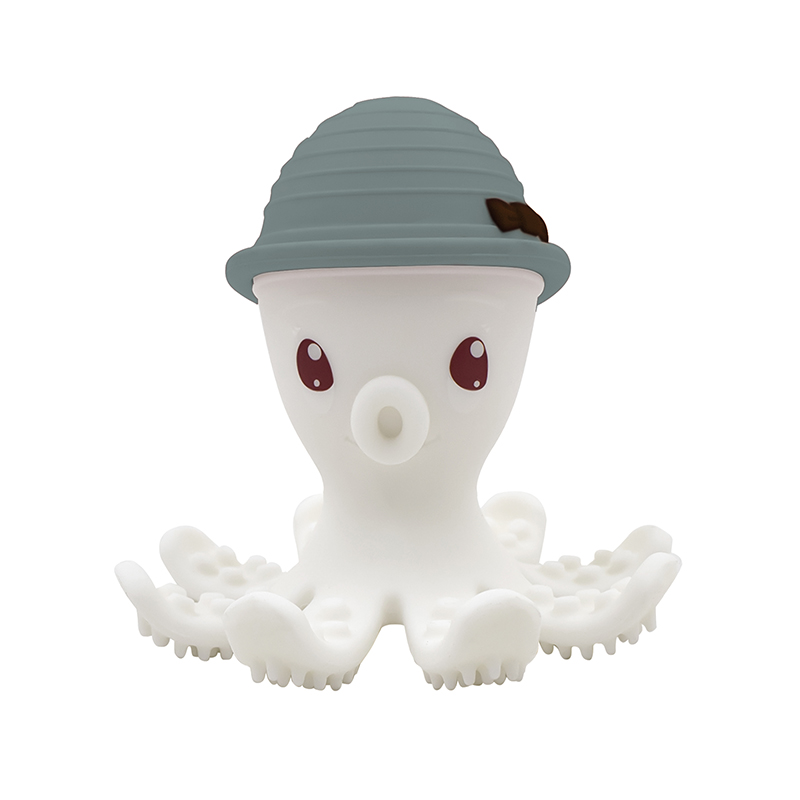 Beißring Silikon Oktopus steingrün