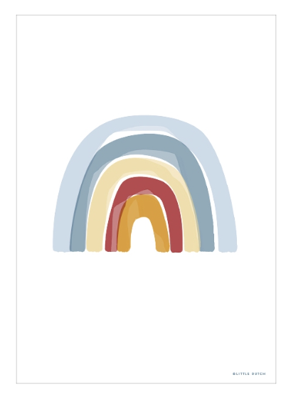 Poster A3 2-seitig Regenbogen Alphabet blau 