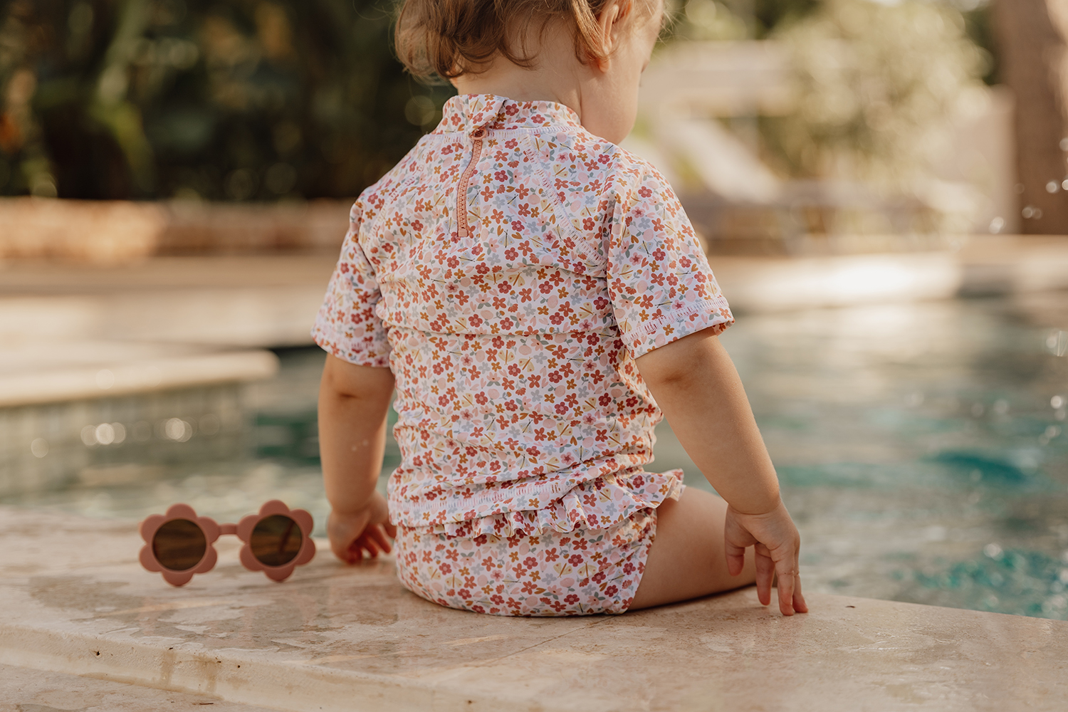 Schwimmshirt kurzarm Summer Flowers weiß (Gr. 98/104)
