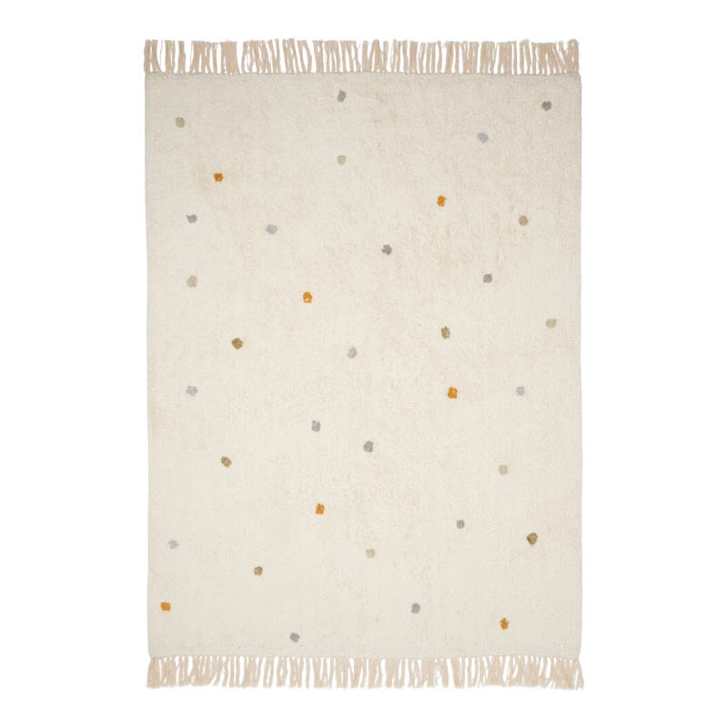 Teppich mit Punkten beige / blau (170x120 cm)