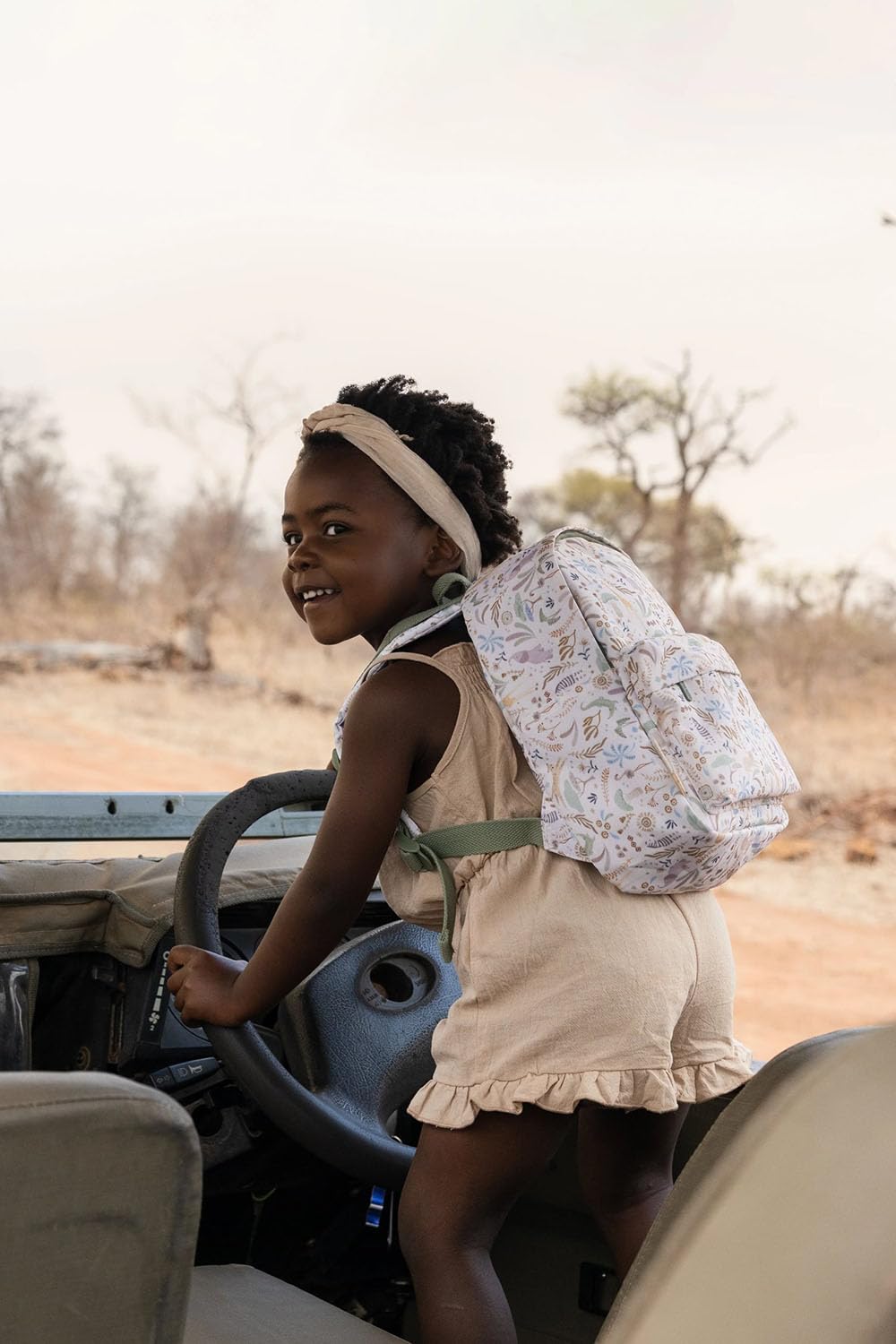 Kinderrucksack Tiere - Safari Friends weiß / grün