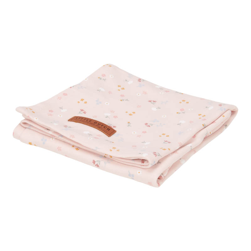 Musselin Swaddle Tuch / Pucktuch Little pink Flowers (120x120 cm)