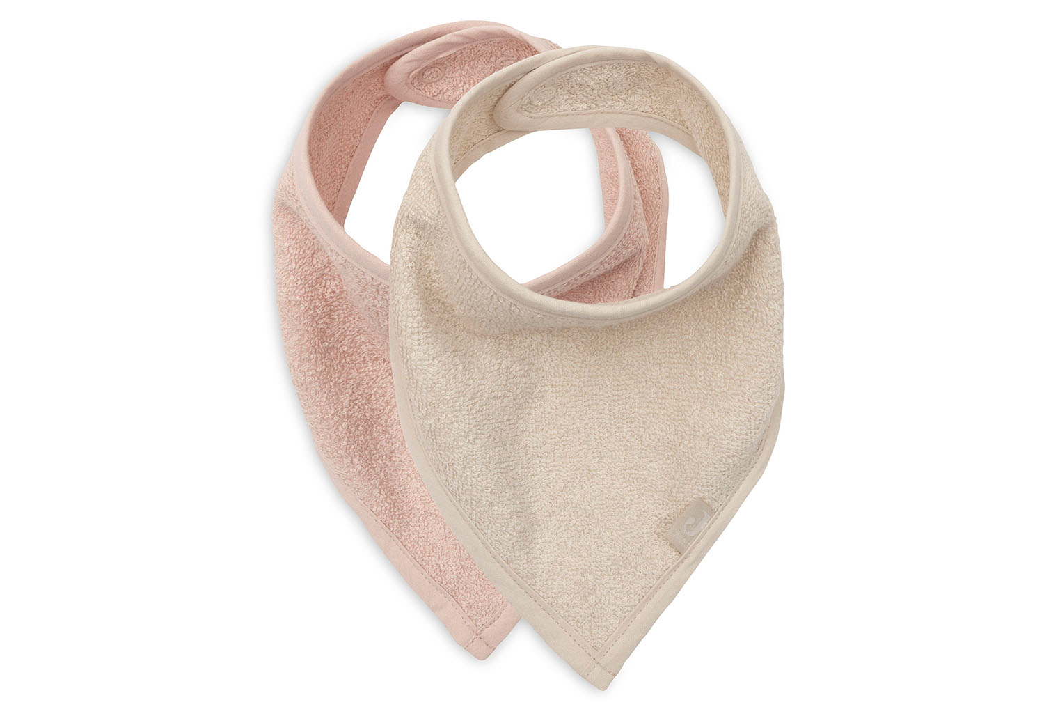 Bandana Lätzchen Halstuch 2er Set Frottee - Silk Rose / Sand - rosa / beige