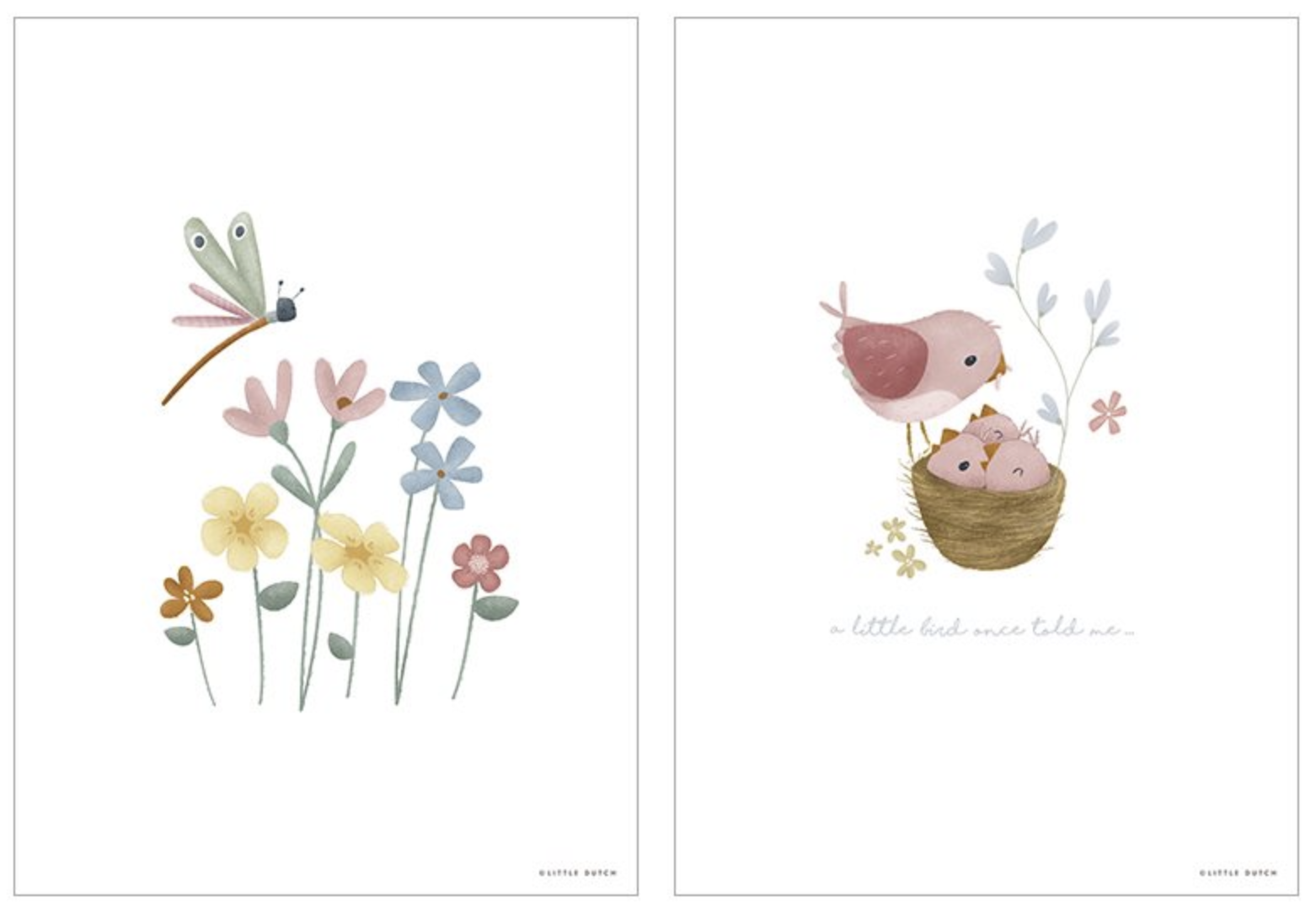 Poster A3 2-seitig Little pink Flowers / kleine pinke Blumen