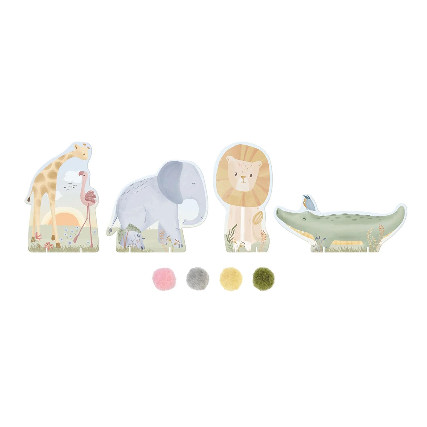Bastelset Pompon - Safari Friends grün