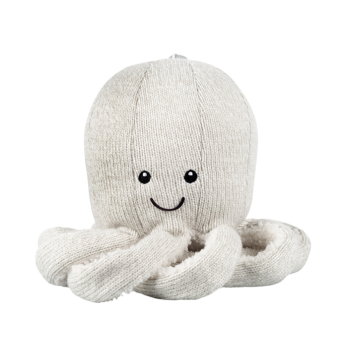 Plüschtier mit Bluetooth Lautsprecher und Licht Oktopus Olli grau (Gr. 31 cm)