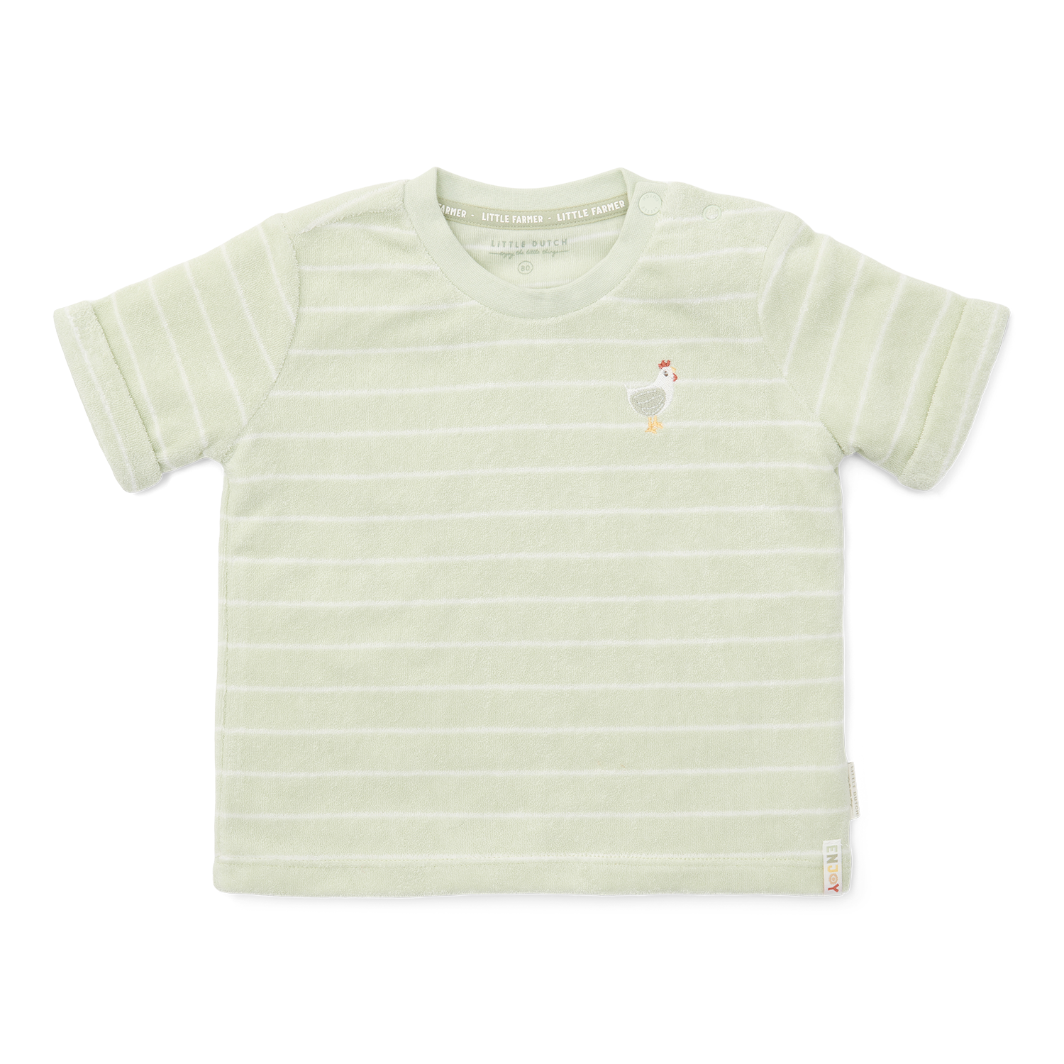T-Shirt Frottee Farm Green Stripes - Little Farm grün (Gr. 74) T-Shirt Frottee Farm Green Stripes - Little Farm grün (Gr. 74)