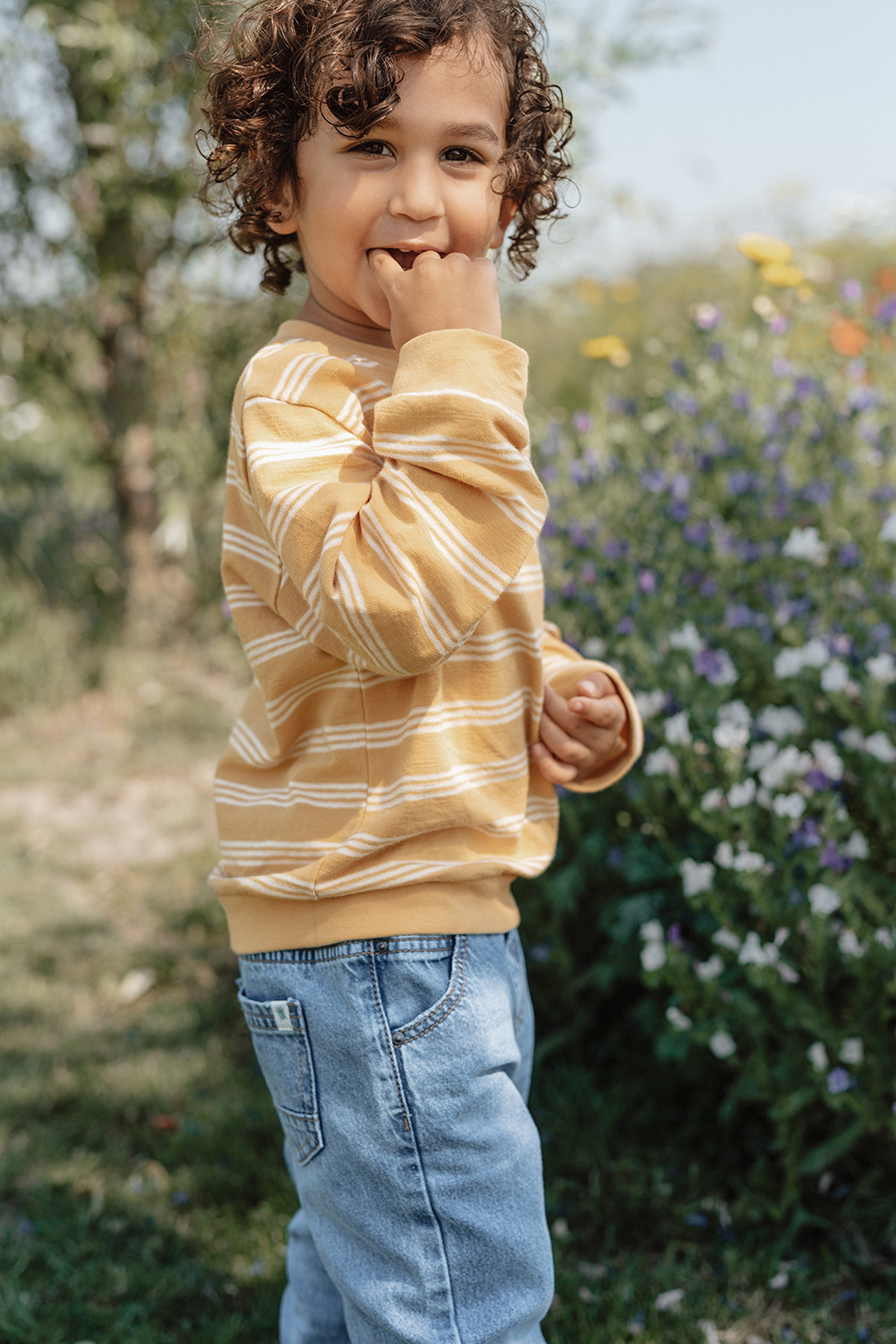 Long Sleeve Shirt / Pullover Yellow Stripe - Forest Friends gelb (Gr. 104)