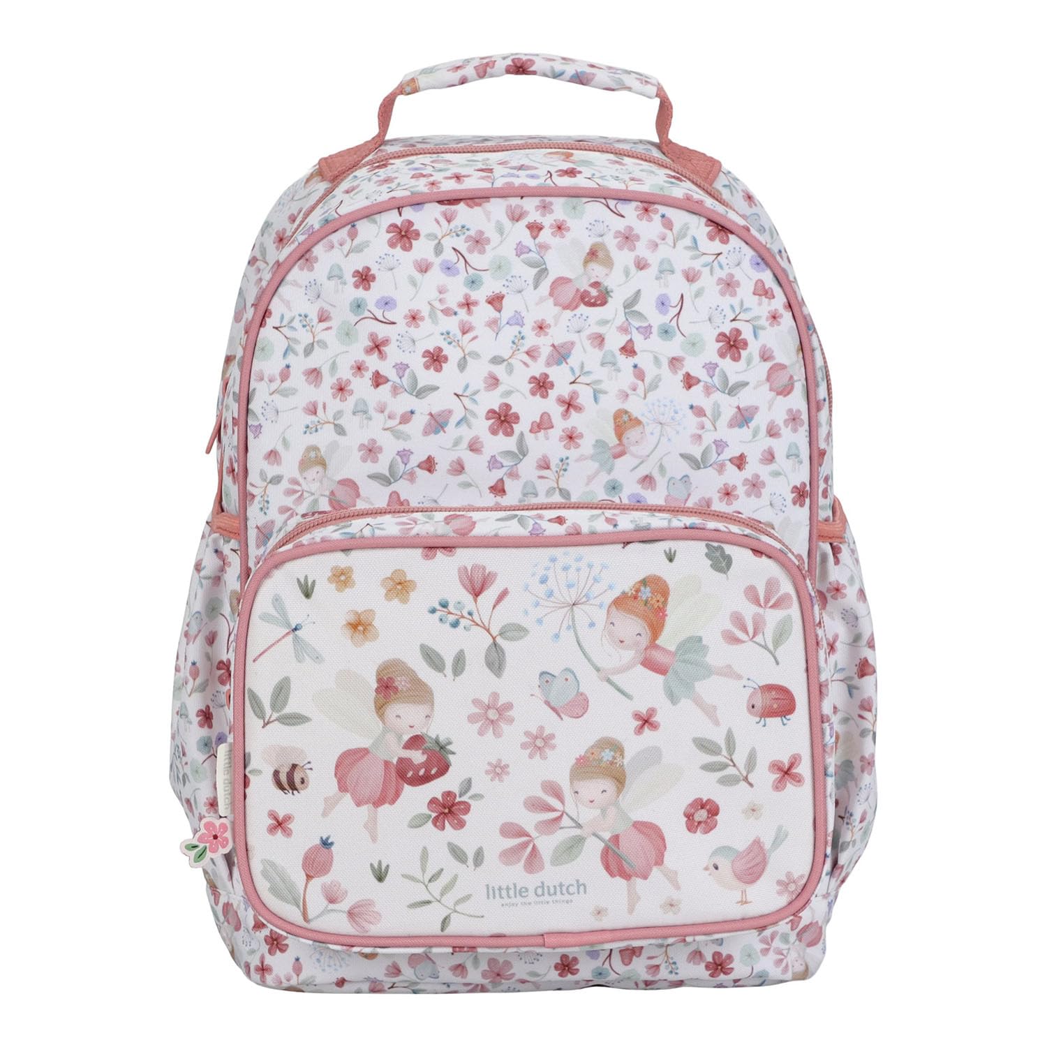 Kinderrucksack groß - Fairy Garden weiß / rosa