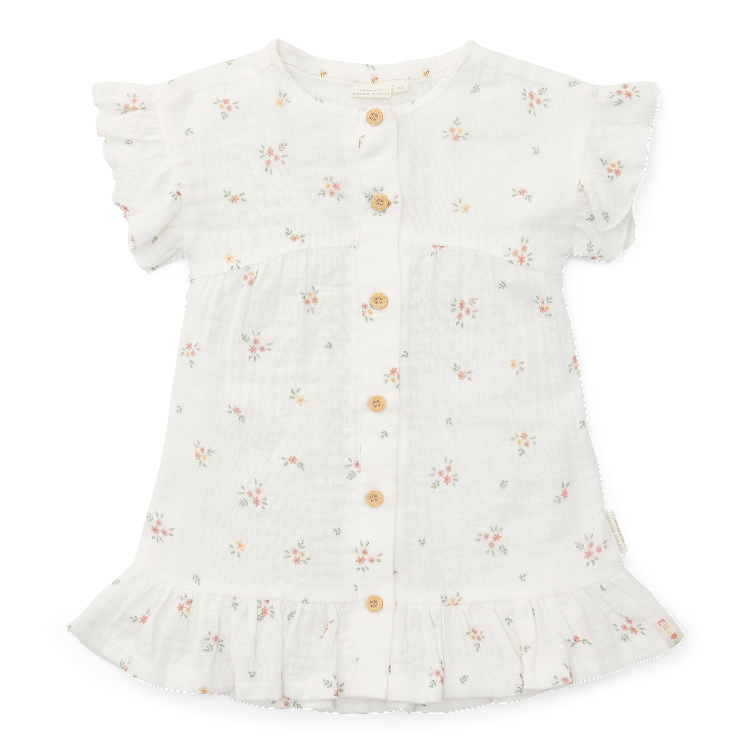 Kleid kurzärmlig mit Rüschen Musselin White Meadows - Little Farm weiß (Gr. 74) Kleid kurzärmlig mit Rüschen Musselin White Meadows - Little Farm weiß (Gr. 74)