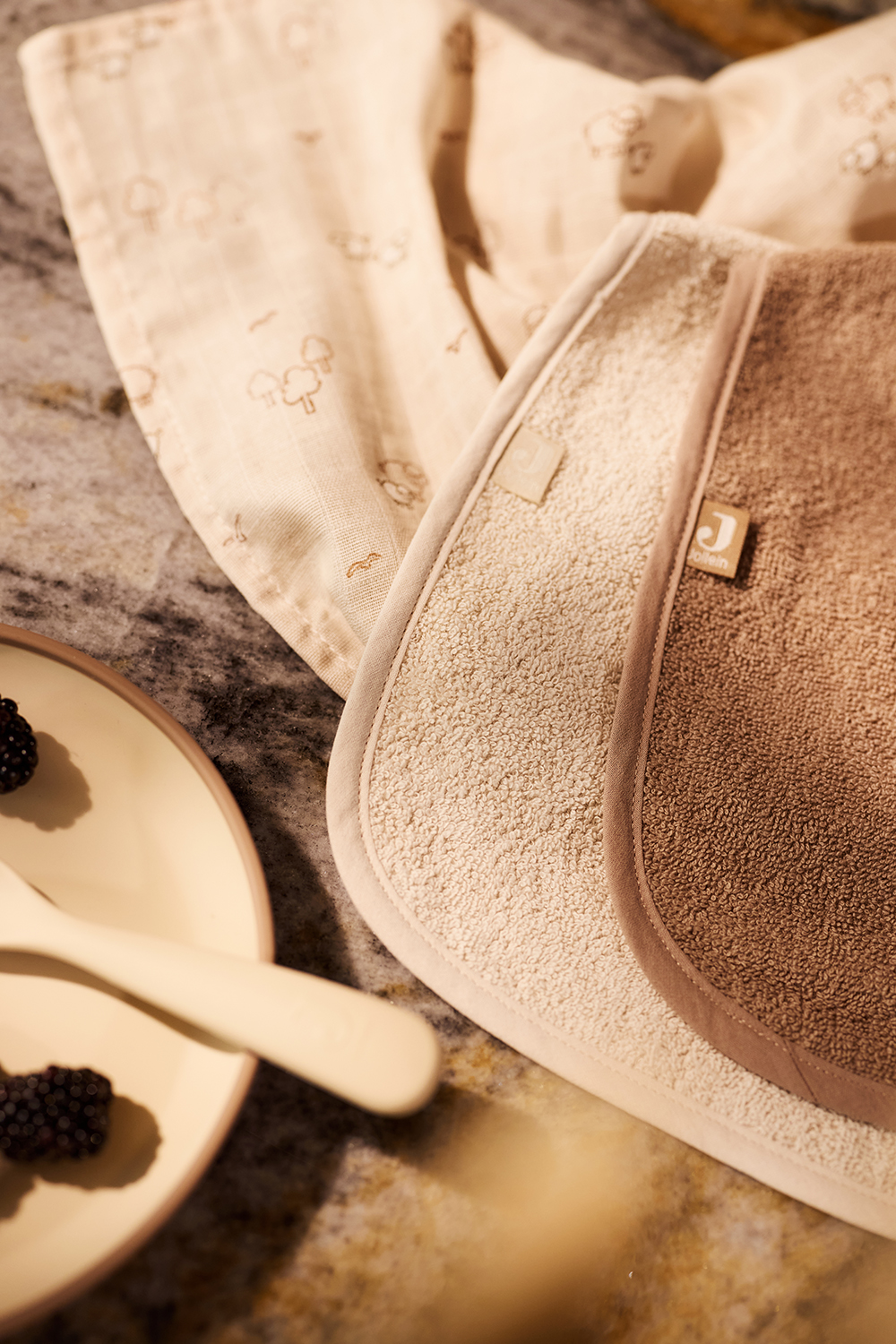 Lätzchen Frottee 2er Set - Sand / Milky Coffee - beige / braun