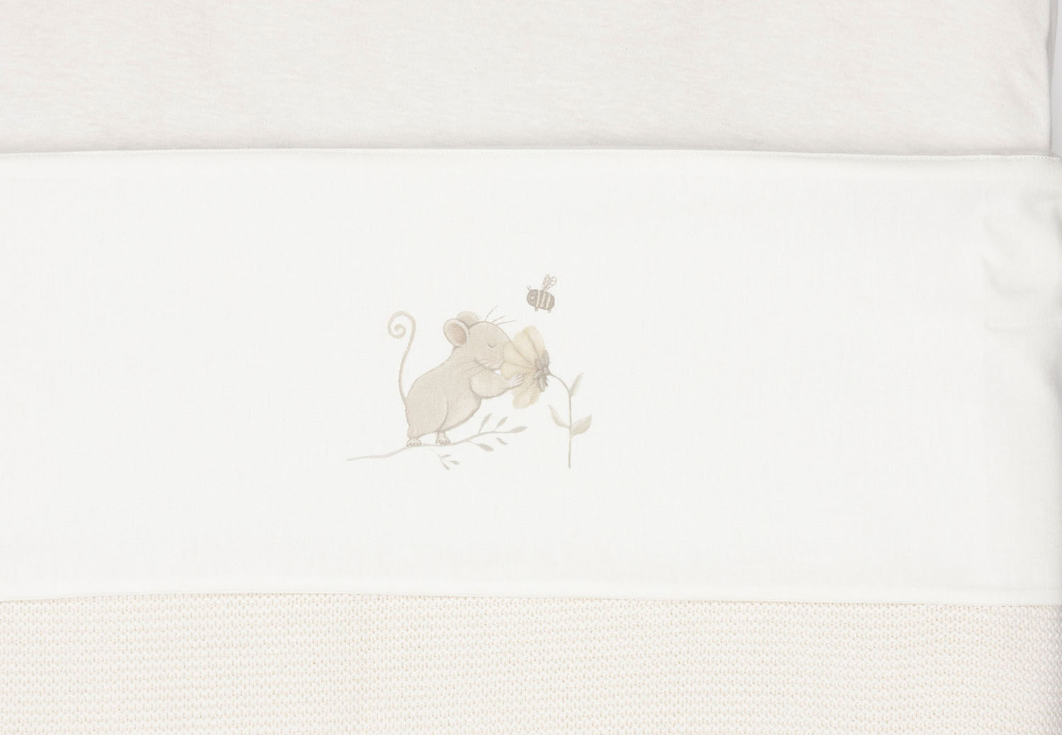 Babybettlaken Wiegenlaken Dreamy Mouse weiß (75x100 cm)